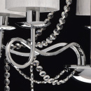 5-ramienna lampa wisząca chrom, białe klosze i kryształy MW-LIGHT Elegance 684010105