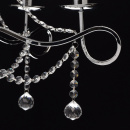 5-ramienna lampa wisząca chrom, białe klosze i kryształy MW-LIGHT Elegance 684010105