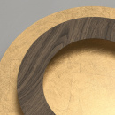 Awangardowa lampa sufitowa złote - drewniane okręgi RegenBogen 712011101