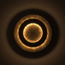 Awangardowa lampa sufitowa złote - drewniane okręgi RegenBogen 712011101