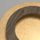 Awangardowa lampa sufitowa złote - drewniane okręgi RegenBogen 712011101