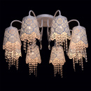 Ażurowa lampa sufitowa biała 8 żarówek MW-LIGHT Elegance 472010508