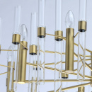 Bardzo duża lampa wisząca na 10 żarówek, mosiądz i szklane rury MW-LIGHT 285010910
