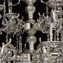 Bardzo duży, misternie zdobiony żyrandol srebrny na 12 żarówek Selena MW-LIGHT 482013812