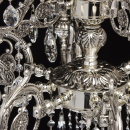 Bardzo duży, misternie zdobiony żyrandol srebrny na 12 żarówek Selena MW-LIGHT 482013812