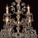 Bardzo duży, misternie zdobiony żyrandol srebrny na 12 żarówek Selena MW-LIGHT 482013812
