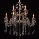Bardzo duży, misternie zdobiony żyrandol srebrny na 12 żarówek Selena MW-LIGHT 482013812