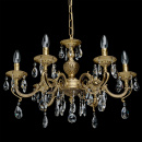 Barokowy żyrandol 6-ramiennym, mosiądz i kryształy CHIARO Classic 411012106