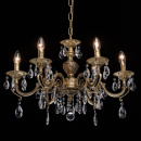 Barokowy żyrandol 6-ramiennym, mosiądz i kryształy CHIARO Classic 411012106