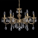 Barokowy żyrandol 6-ramiennym, mosiądz i kryształy CHIARO Classic 411012106