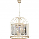 Beżowa lampa wisząca z kryształami, typu klatka Vitaluce VE5098-3/4