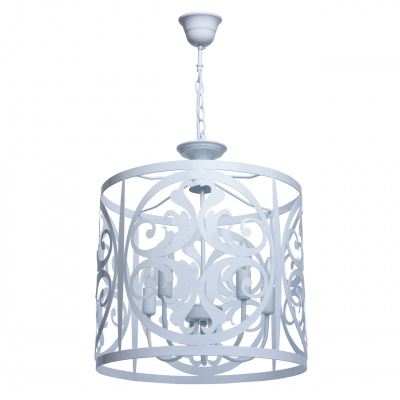 Biała ażurowa lampa sufitowa w rustykalnym stylu 249016905