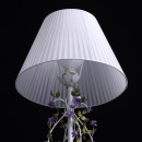 Biała lampa podłogowa ozdobiona motywem kwiatowym 421044701