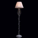 Biała lampa podłogowa ozdobiona motywem kwiatowym 421044701