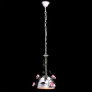 Biała lampa wisząca zdobiona kwiatami 421014101