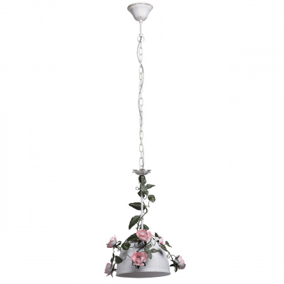 Biała lampa wisząca zdobiona kwiatami 421014101