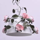 Biała lampa wisząca zdobiona kwiatami 421014101