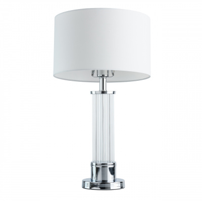 Biała lampka stołowa szkło i chrom MW-LIGHT Crystal 642031501