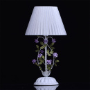 Biała lampka stołowa zdobiona motywem kwiatowym MW-Light Flora 421034601