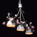 Biała potrójna lampa wisząca zdobiona kwiatami MW-Light Flora 421014203