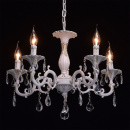 Biało-złoty żyrandol na pięć żarówek Candel MW-LIGHT Classic 301014605