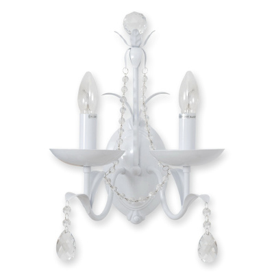 Biały, klasyczny, podwójny kinkiet ścienny Classic 381020502