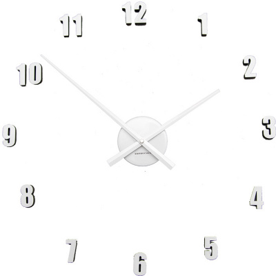 Biały zegar naklejany na scianę Extender Mini biały