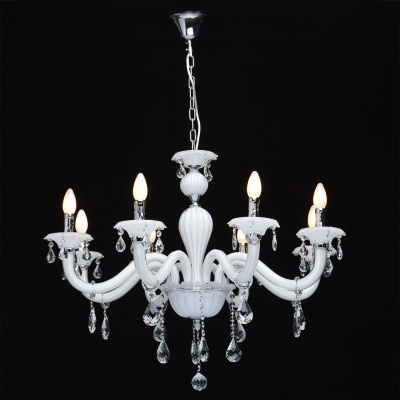 Biały żyrandol wiszący do salonu MW-LIGHT Elegance 483011208