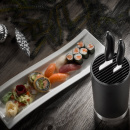 Blok do noży kuchennych z dwoma nożami Kyocera Santoku i uniwersalny KB-RDBK-2KN