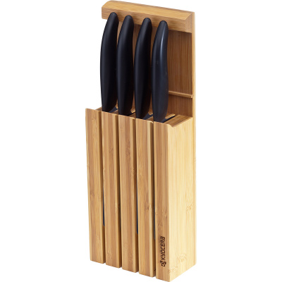 Blok na noże z 4 nożami ceramicznymi Kyocera Black ALE020573