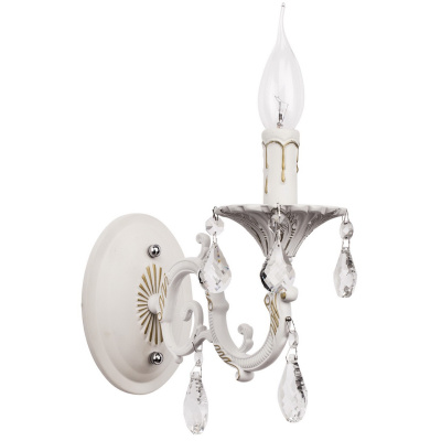 Bogato zdobiony, biały kinkiet MW-LIGHT Antique 301024501