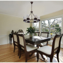 Brązowa lampa w stylu folwarcznym, okrągła podstawa z prostymi kloszami 249017406