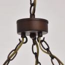 Brązowa lampa w stylu folwarcznym, okrągła podstawa z prostymi kloszami 249017406