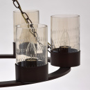 Brązowa lampa w stylu folwarcznym, okrągła podstawa z prostymi kloszami 249017406