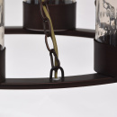 Brązowa lampa w stylu folwarcznym, okrągła podstawa z prostymi kloszami 249017406