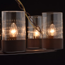 Brązowa lampa w stylu folwarcznym, okrągła podstawa z prostymi kloszami 249017406