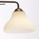 Brązowa lampa wisząca do jadalni z trzema szklanymi, nakrapianymi kloszami 673012203