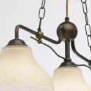 Brązowa lampa wisząca do jadalni z trzema szklanymi, nakrapianymi kloszami 673012203