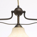 Brązowa lampa wisząca do jadalni z trzema szklanymi, nakrapianymi kloszami 673012203