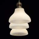 Brązowa lampa wisząca do jadalni z trzema szklanymi, nakrapianymi kloszami 673012203