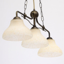 Brązowa lampa wisząca do jadalni z trzema szklanymi, nakrapianymi kloszami 673012203