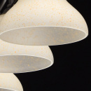 Brązowa lampa wisząca do jadalni z trzema szklanymi, nakrapianymi kloszami 673012203