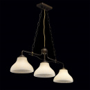 Brązowa lampa wisząca do jadalni z trzema szklanymi, nakrapianymi kloszami 673012203