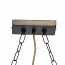 Brązowa lampa wisząca do jadalni z trzema szklanymi, nakrapianymi kloszami 673012203