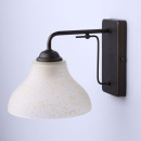 Brązowy kinkiet ścienny ze szklanym nakrapianym kloszem 673022301