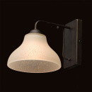 Brązowy kinkiet ścienny ze szklanym nakrapianym kloszem 673022301