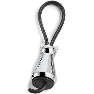 Breloczek srebrny kot i czarna zawieszka Flick Philippi P273044