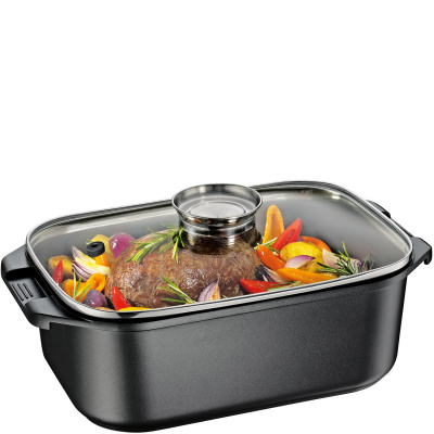 Brytfanna aluminiowa z rusztem do pieczenia i gotowania na parze 7 Litrów KU-2385503034