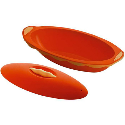 Brytfanna silikonowa owalna Silicone Zone pomarańczowa SZ-10476-AF