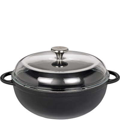 Brytfanna żeliwna 5 Litrów ze szklaną pokrywą Mermite Kuchenprofi KU-0402601028